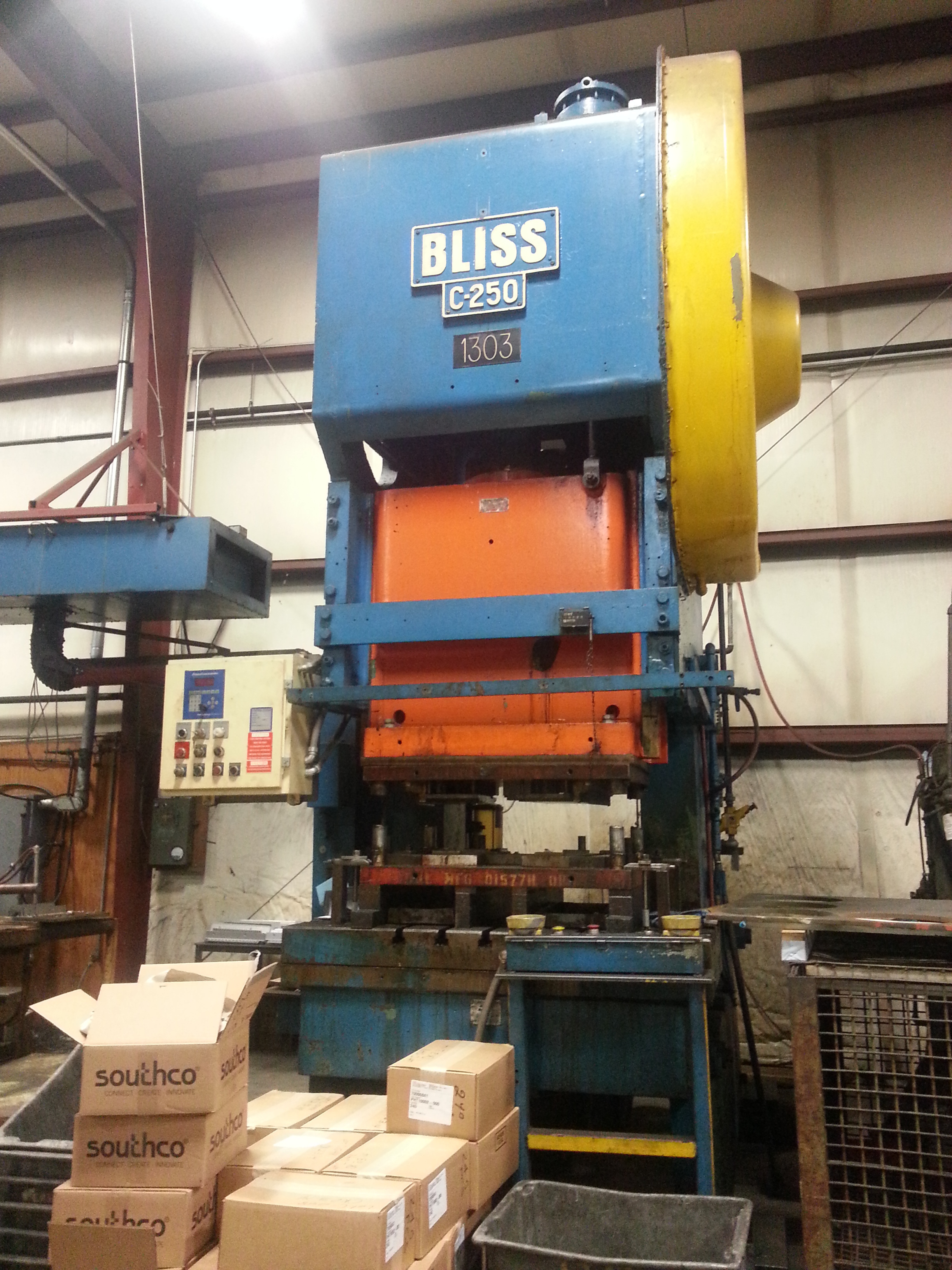 250 Ton Bliss C-250 OBI Used Metal Stamping Punch Press For Sale C-250