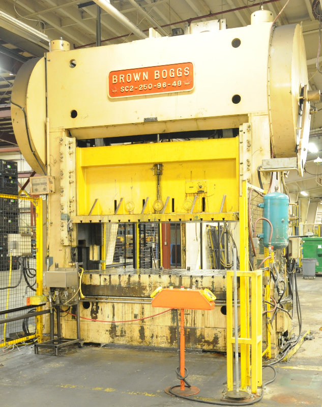 250 Ton Capacity Brown & Boggs Straight Side Press For Sale