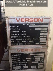 Used Verson 250 Ton OBI For Sale